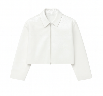 WHITE LEATHER JACKET