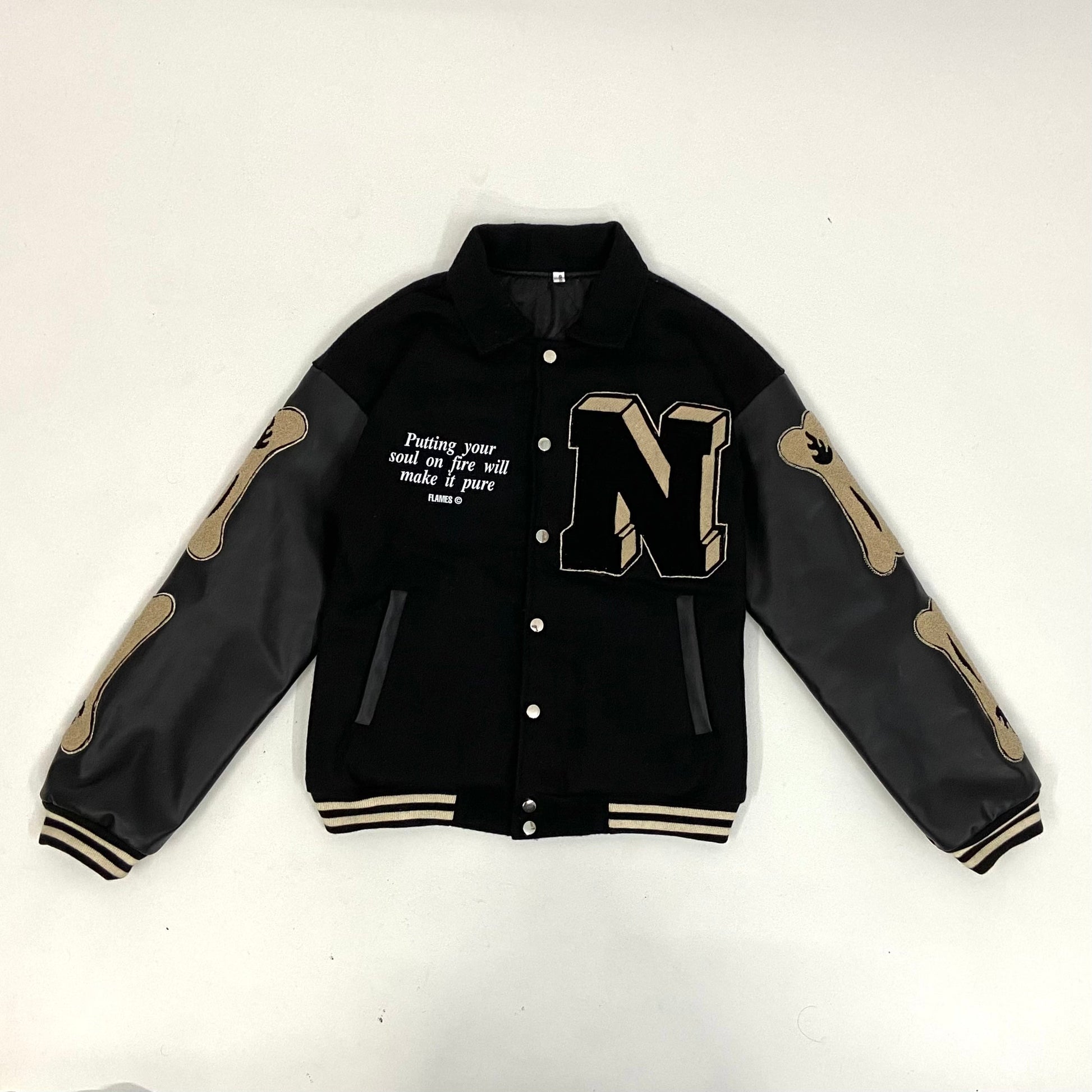 Bones varsity jacket - theflames