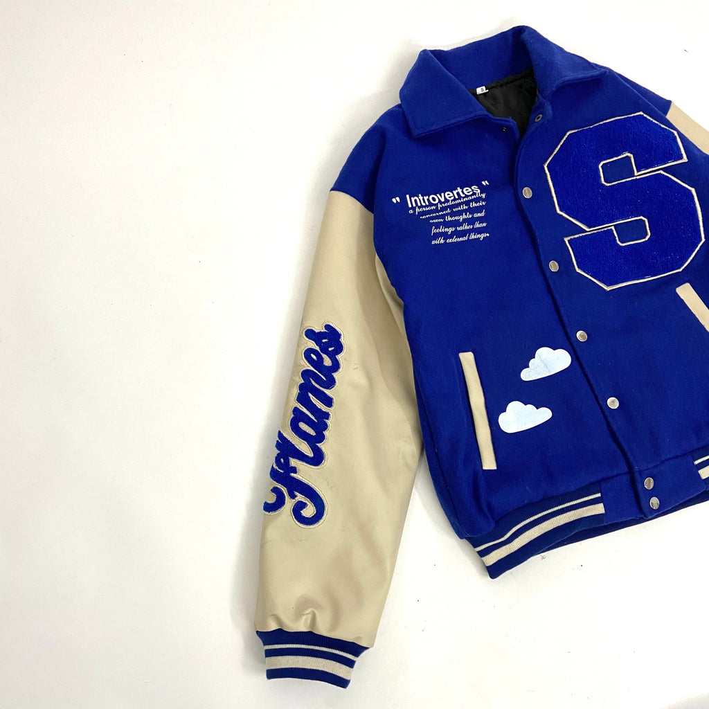 Introverts thoughts  varsity jacket - theflames