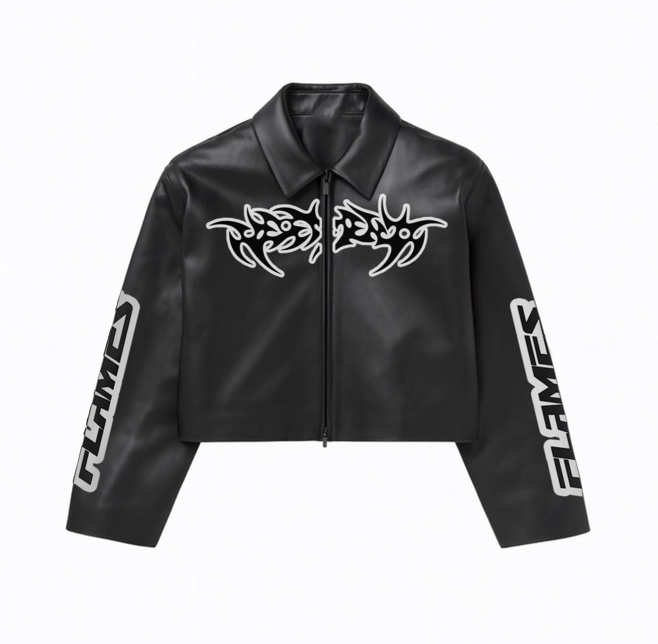 BLACK LEATHER RACING JACKET