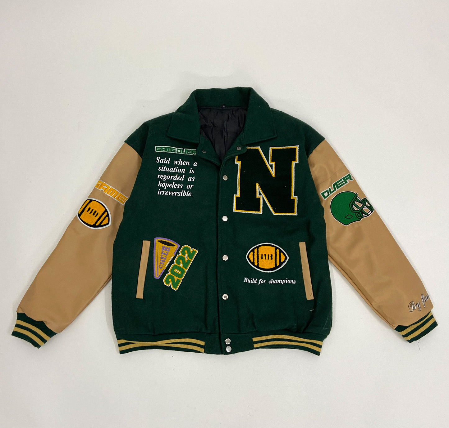 GAME - OVER collar varsity jacket - theflames