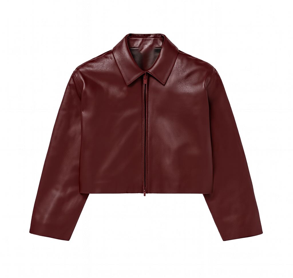 MAROON LEATHER JACKET