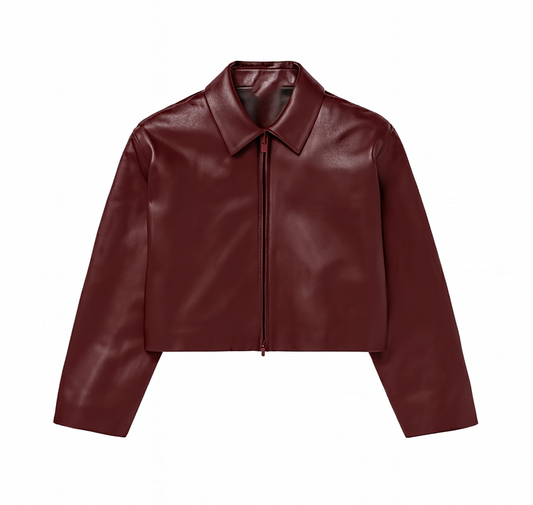 MAROON LEATHER JACKET