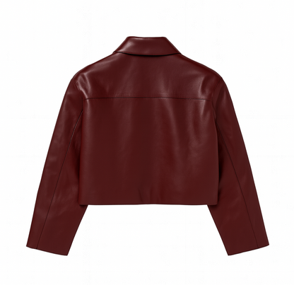 MAROON LEATHER JACKET