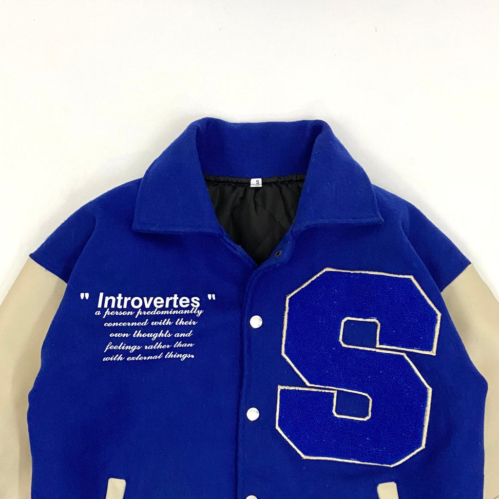 Introverts thoughts  varsity jacket - theflames