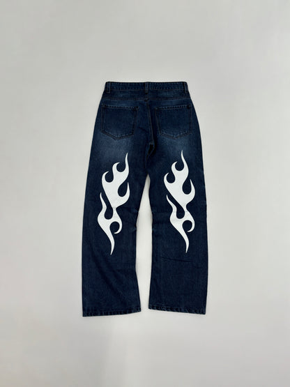 FLAMES DENIM CARGOS BLUE