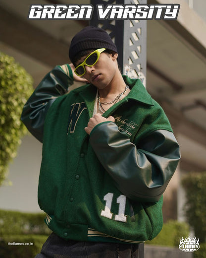 GREEN VARSITY JACKET